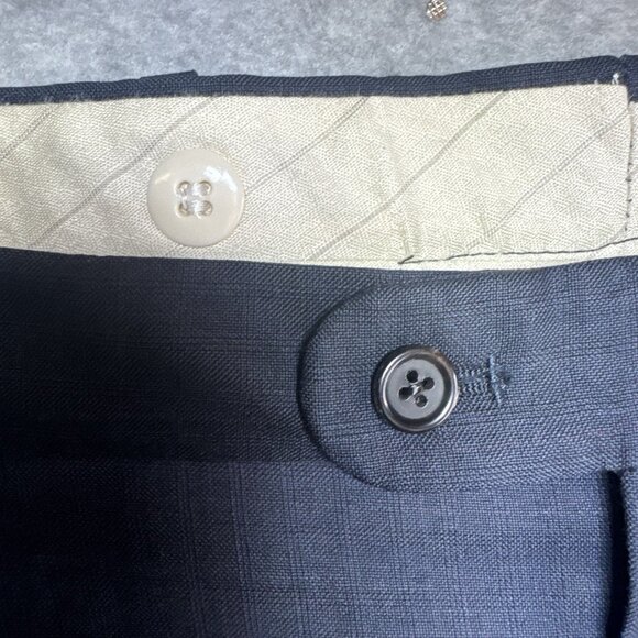 VTG Hickey Freeman By Nordstrom 2 Piece Suit Navy 100% Wool USA Union Made 46 R - Picture 14 of 16